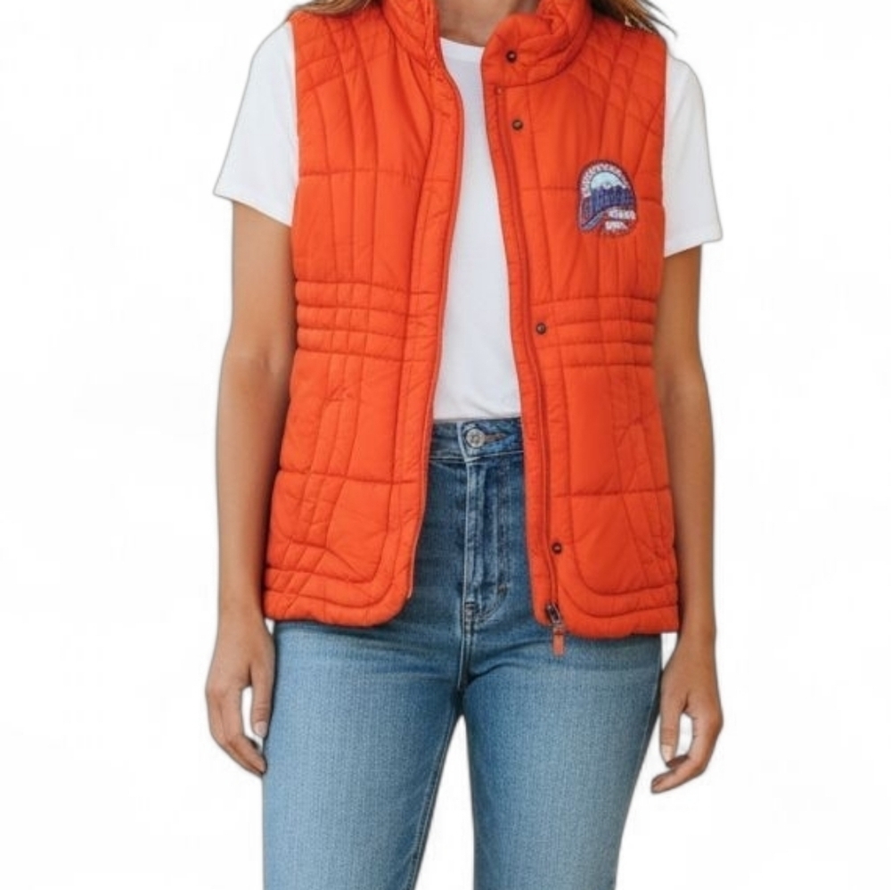 Colorful Colorado Circuit Champion Quilted Puffer Vest Sienna Red Size Small
